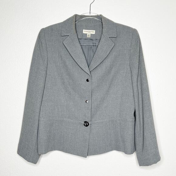 AMANDA SMITH Petite 2 Piece Suit Formal Suit Jacket & Suit Pant lGray Size 10P - Picture 10 of 10